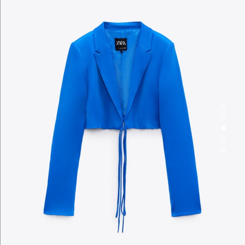 Cropped Satin Effect Blazer